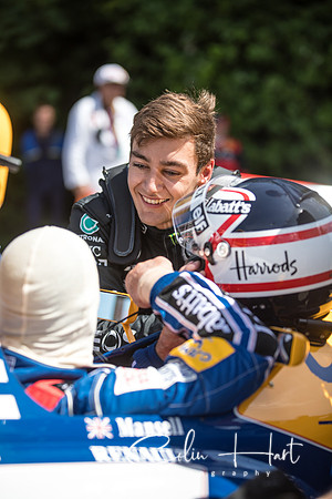 George Russell with Nigel Mansell